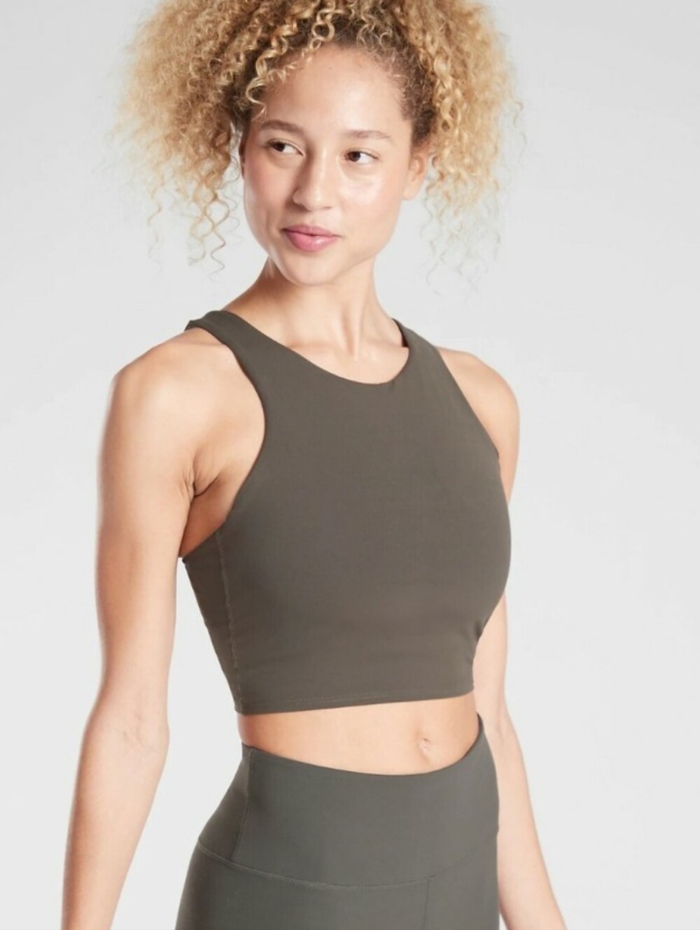 Athleta Conscious Crop Top In Arbor Olive Size Medium